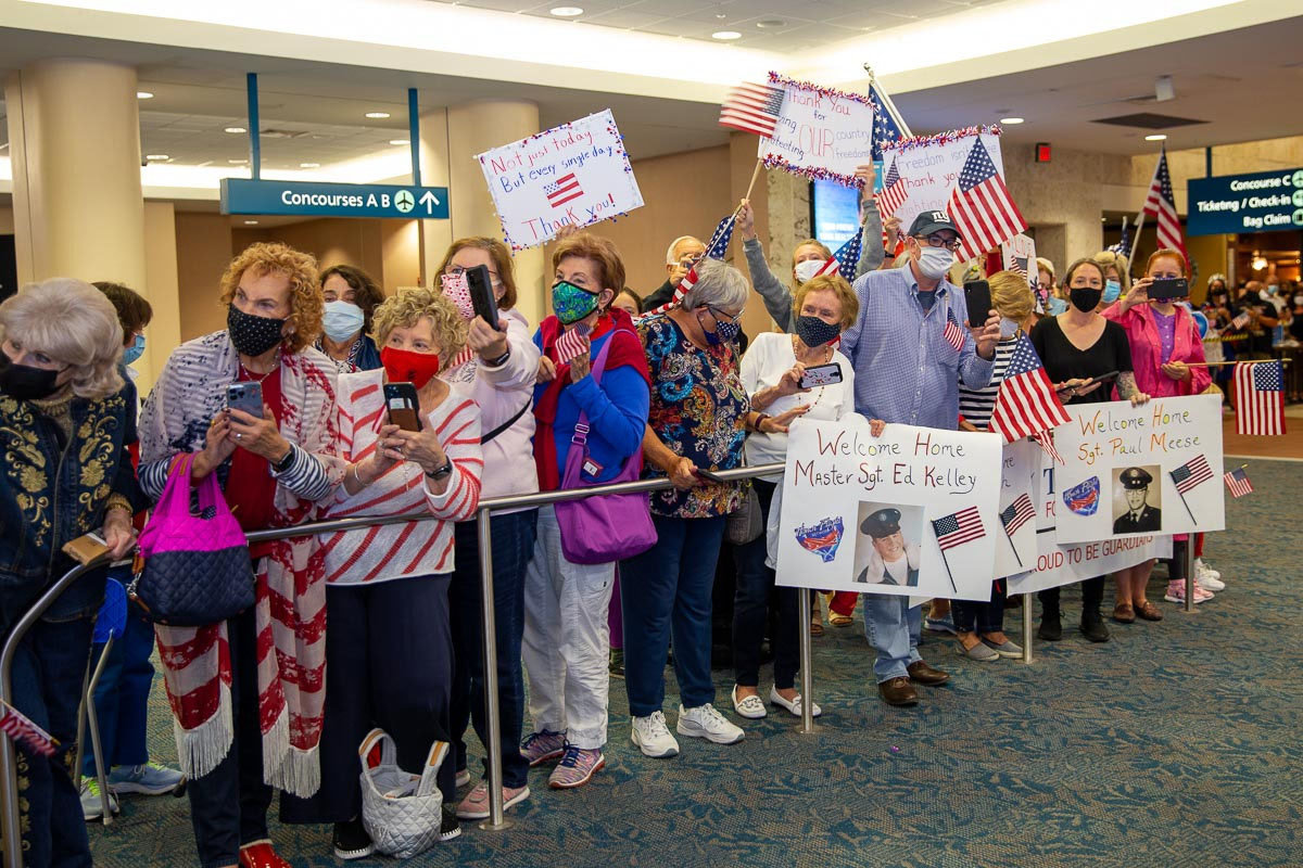 Veterans were honored with a welcome home crowd in November 2021.